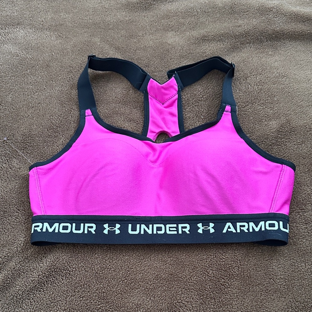 Under Armour Pink and Black Sports Bra
